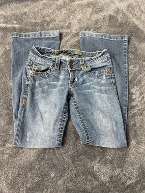 Y2K WallFlower Vintage Double Button Flare Jeans Size 7